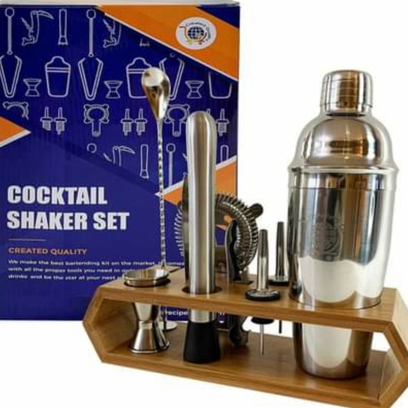 NEW Cocktail Shaker Bartender Set, stand included